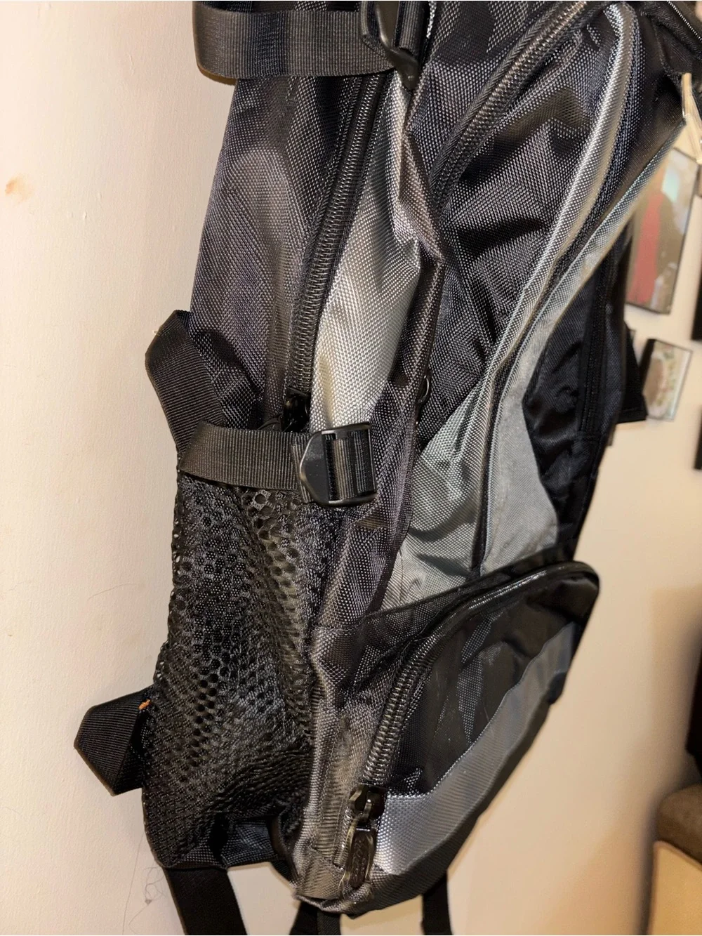 Black and Gray unisex Multi-Pocket Backpack
